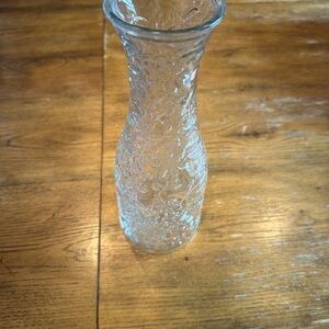 Princess House Fantasia Carafe 11 inch floral clear glass pitcher